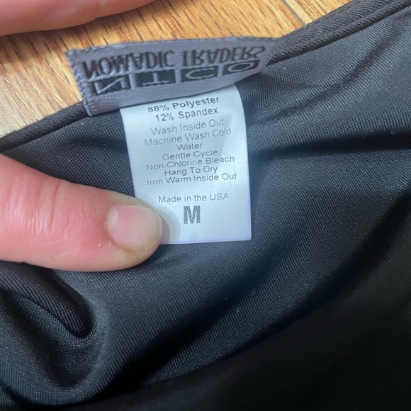 Vintage 90s Black 3/4 Sleeve Velour/Velvet Wrap Dress VTG Nomadic Traders LBD - Picture 3 of 6